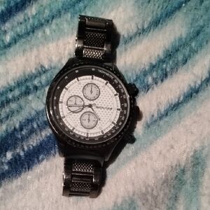 Source Unknown Black and White Men's Watch